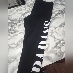 Torrid Black Leggings with White Text